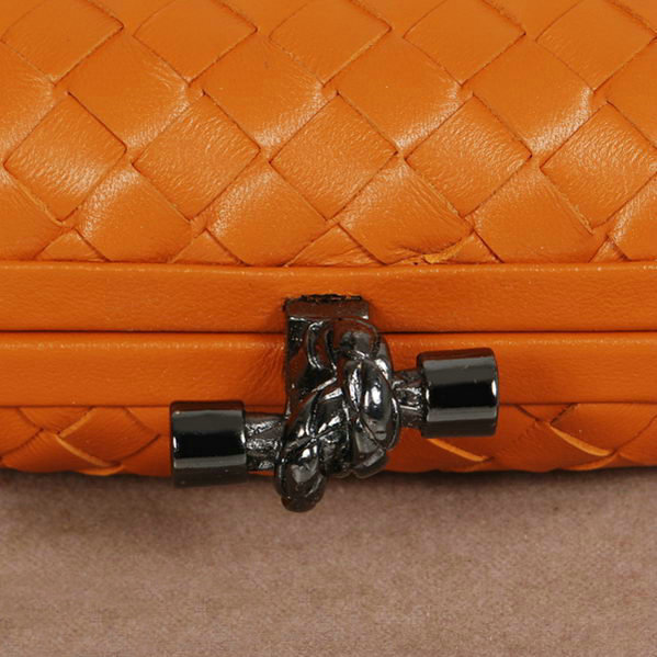 Bottega Veneta intrecciato calf leather clutch 11308 orange